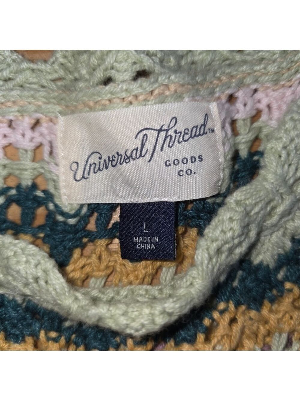 Universal Thread Crochet Tank Top Large Striped #TK1 - Picture 6 of 7